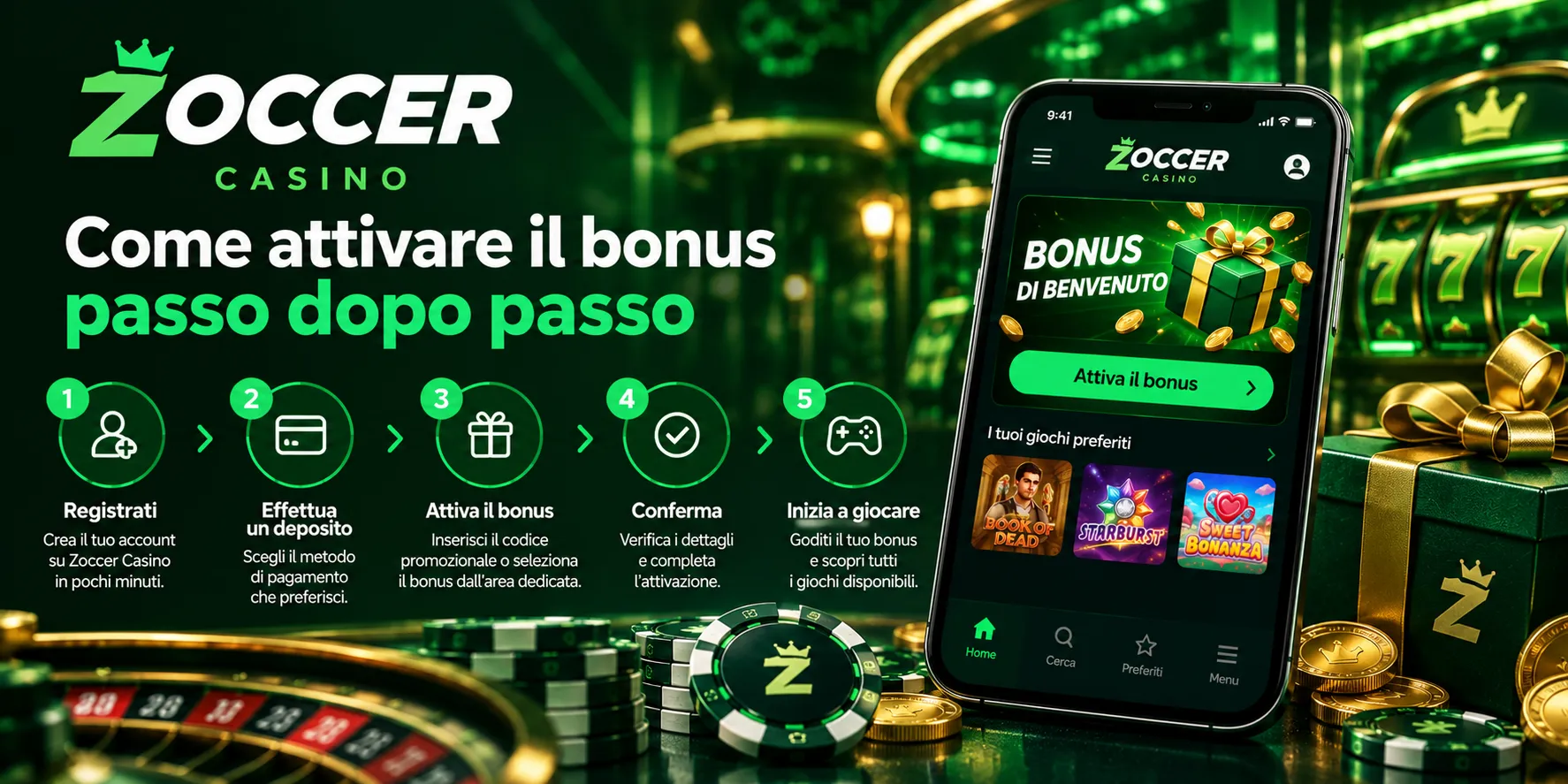 zoccer Come attivare il bonus